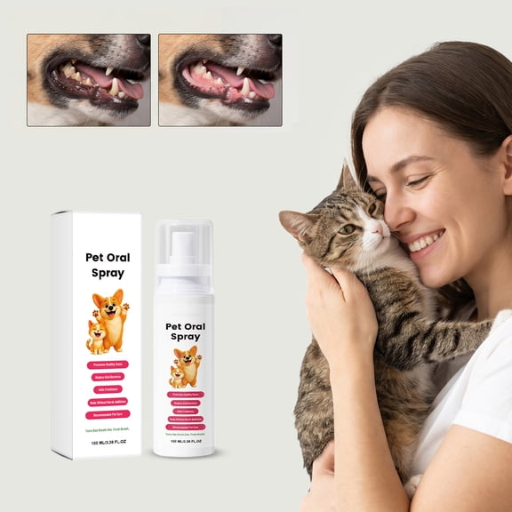 Gumesh Pet Oral Spray, Pet Dental Care Spray, Teeth Cleaning Spray for Dogs and Cats, No Brushing, Easy to Use