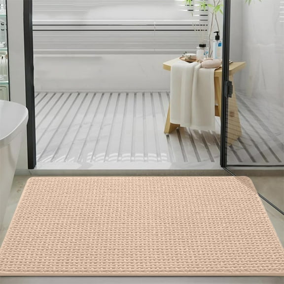 Gumesh Plush Bath Rug 20x32 Inch, Super Absorbent Quick-Dry Bathroom Mat, Non-Slip Shower Carpet, Soft Home Floor Mat for Bath & Vanity