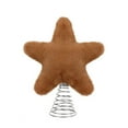 thumbnail image 1 of Gumesh Plush Star Christmas Tree Topper , Santa Hat Furry Star Treetop Christmas Tree Toppers Ornaments Xmas Home Holiday Decoration, 1 of 3