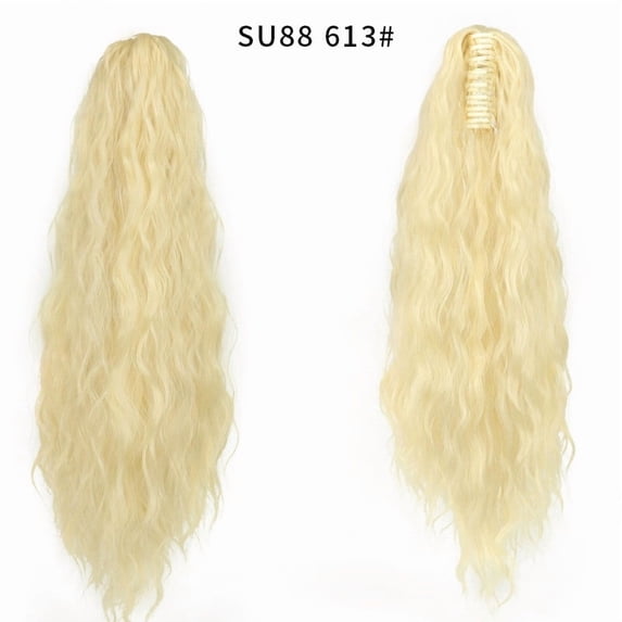 Gumesh Ponytail Extension, Synthetic Curly Fake Hair with Invisible Wire Comb, Instant Voluminous Ponytail for Women, Quick & Secure Grip