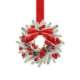 thumbnail image 1 of Gumesh Premium Christmas Window Wreath - Frosted Pine & Berry Decor - Easy Install Indoor Outdoor Holiday Decoration, 1 of 1