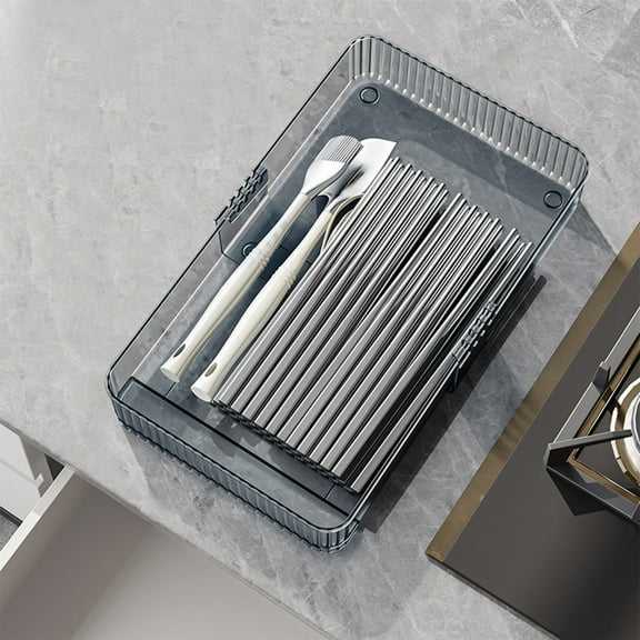 Gumesh Retractable Partition Silverware Organizer,Household Kitchen Drawer Storage Box ,Desktop Clear Plastic Dividers For Utensils Tableware And More