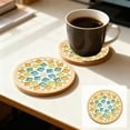 thumbnail image 1 of Gumesh Round Wooden Mosaic Tiles - Mixed Color Craft Set for Cup Mats, Coasters, 1 of 6