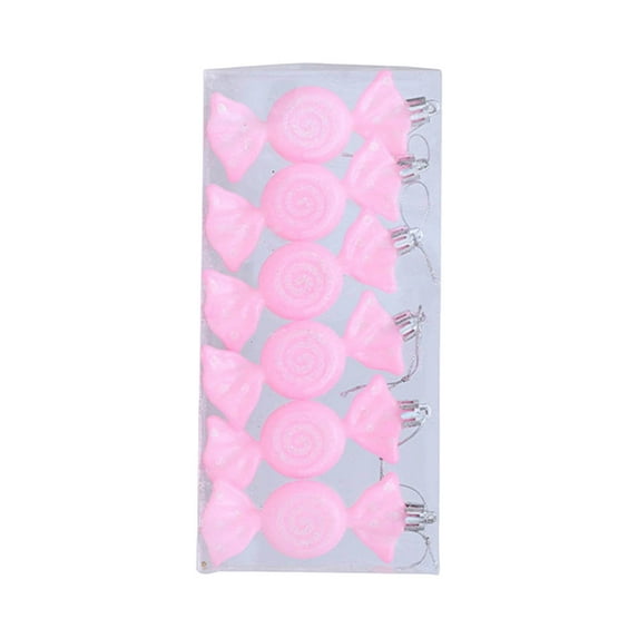 Gumesh Set of 6 Glossy Candy Christmas Ornaments, Flat Color Plated Baubles for Tree Decor, Bright Modern Holiday Hanging Pendants