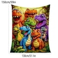 thumbnail image 1 of Gumesh Smiling Dinosaur Flannel Throw Blanket, Cute Cartoon Dino HD Digital Print, Super Soft Cozy Fuzzy Plush, 21x39 Inch Lightweight Bedding for Kids Room, Couch, Gift for Boys & Girls, 1 of 9