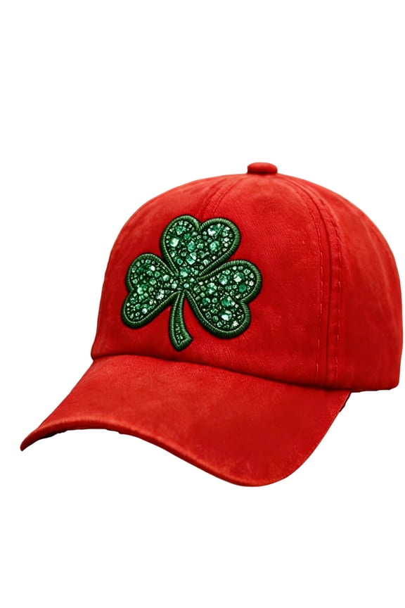 St. Patrick's Day Hat, Irish Shamrock Caps for Men & Women, Adjustable Red Hats, Family Holiday Party