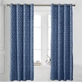 thumbnail image 1 of Gumesh Textured Blue Curtain, 52"x63" Light Blocking Window Drapes for Living Room & Bedroom, 1 of 6