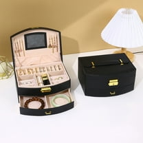 Gumesh Travel Jewelry Box, PU Leather Small Jewelry Organizer for Women Girls, Jewelry Display Box Travel Ring Storage