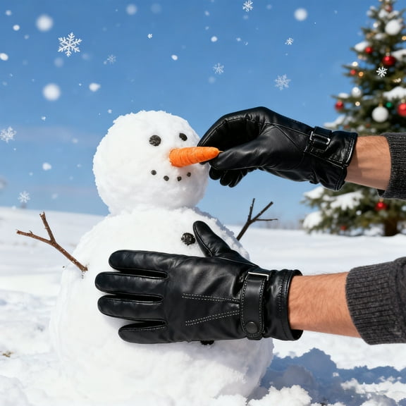 Gumesh Urban Winter Leather Gloves, Touchscreen Compatible with Thinsulate Lining, Waterproof Design for Driving, Cycling & Daily Use