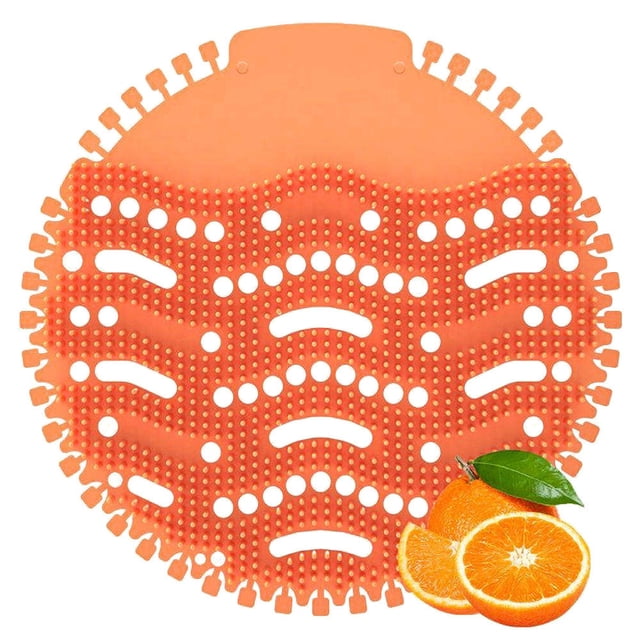Gumesh Urinal Screens Scented Deodorizer Set of 10 - Odor Control for Public & Commercial(Orange)