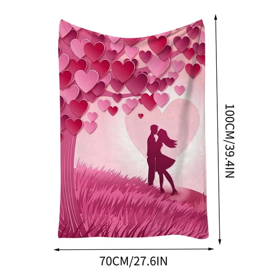 Gumesh Valentine's Day Throw Blanket - 28×39Inch Red & Heart Print, Oversized for Sofa or Bed, Ultra-Soft, Warm & Machine Washable Home Decor