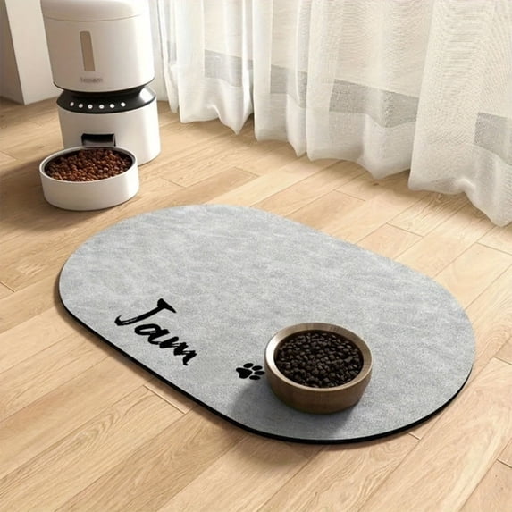 Gumesh Waterproof Pet Food Mat, Non-Slip Dog and Cat Feeding Tray for Floors, Easy to Clean Quick-Dry Bowl Placemata