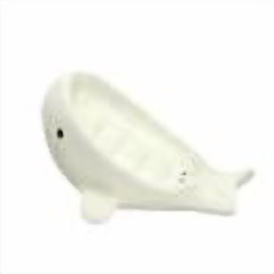 Gumesh Whale Shape Soap Dish with Self-Draining Design Cute Bathroom Sink Soap Holder Tray for Kitchen and Home Storage(White)
