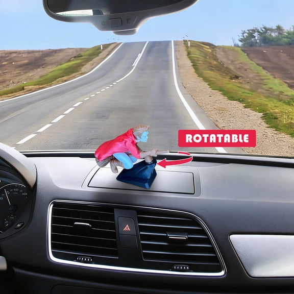 Gumesh Wizard Broomstick Dashboard Ornament, Motion Activated Drifting Car Decor, Flying Mini Figure Interior Accessory, Fun Gift for Drivers & Car Enthusiasts