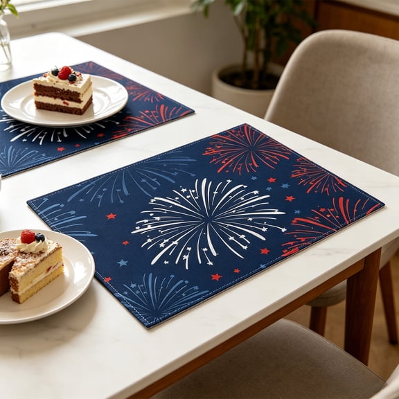 GumeshJuly 4th Placemats, 12x18 Inch Memorial Day Patriotic Table Mats for Party Kitchen Dining Decoration
