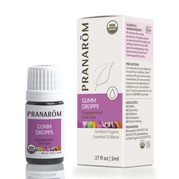 Pranarom - Gumm Dropps Essential Oil for Teeth & Gums, Natural for Oral Care, Pure & Organic Essential Oils (Peppermint, Thyme, Clove, Lemon, & Cinnamon), 5 ml