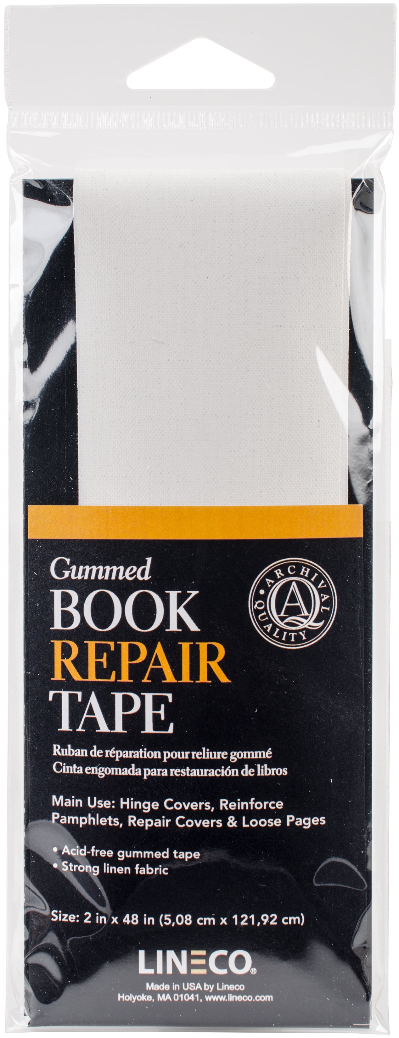 Lineco/University Products - Book Cover Repair Tape - White