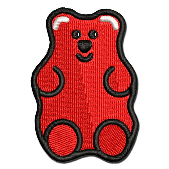 Gummi Bear Candy Applique Multi-Color Embroidered Hook & Loop Patch - 3 Inch Medium