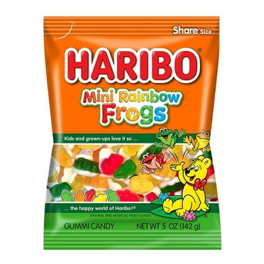 Gummi Candy, Mini Rainbow Frogs, 5 oz. Bag (Pack of 12)