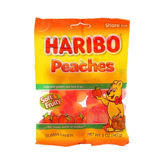 Gummi Candy Peaches, 5-ounces (Pack of12)