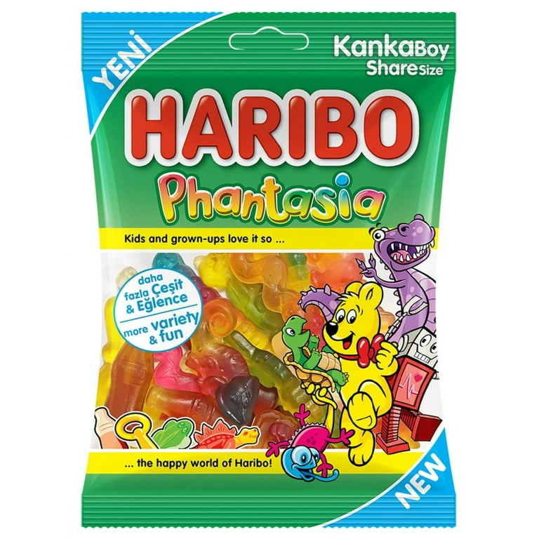 Haribo Gummi Candy, Worms , 80g x 24, Halal, 24 Packs, (Gold