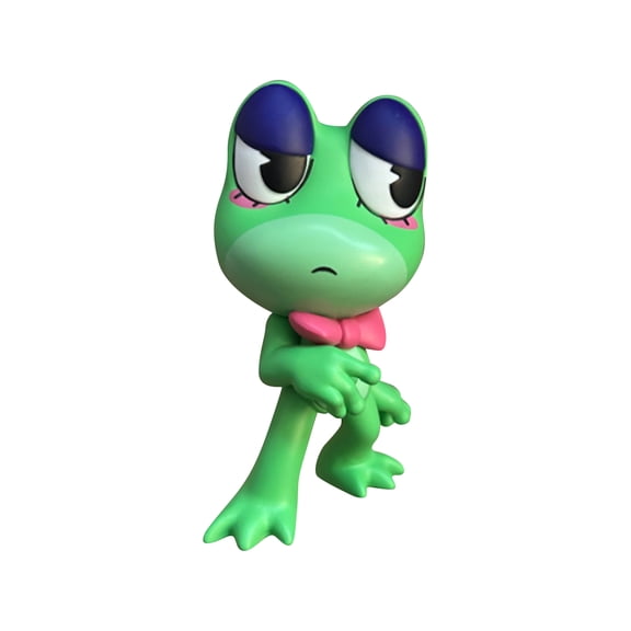Gummigoo Frog Figure, Circus Green Frog Collectible Statue with Pink Bow Tie, Anime Cartoon Character Model Toy Gift for Fans Desktop Decoration