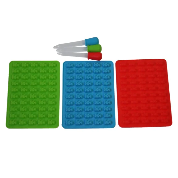 Gummy 3Pc Mold Candy Making Supplies Ice Maker Chocolate Silicone Molds Kit