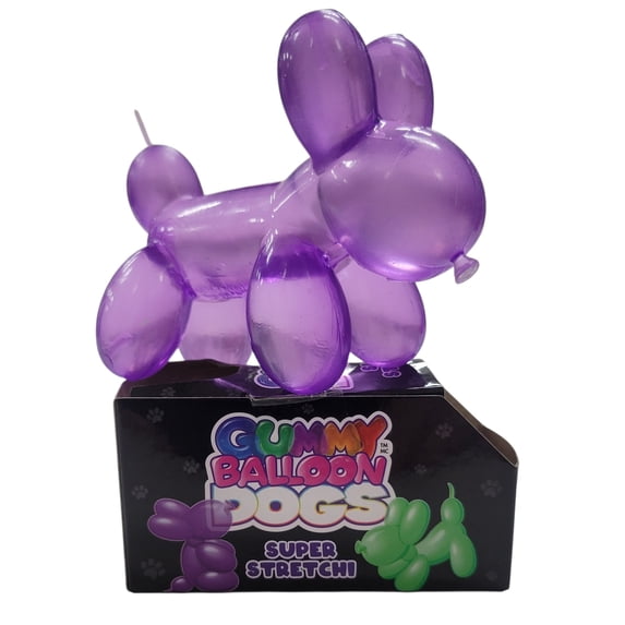 Gummy Balloon Dogs Super Stretchi 2.5 Inch Purple Dog