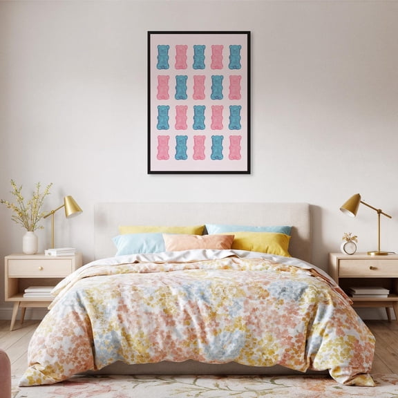 Gummy Bear Candy Wall Art, Cute Kitchen Decor, Unframed Paper Print Size 16x24