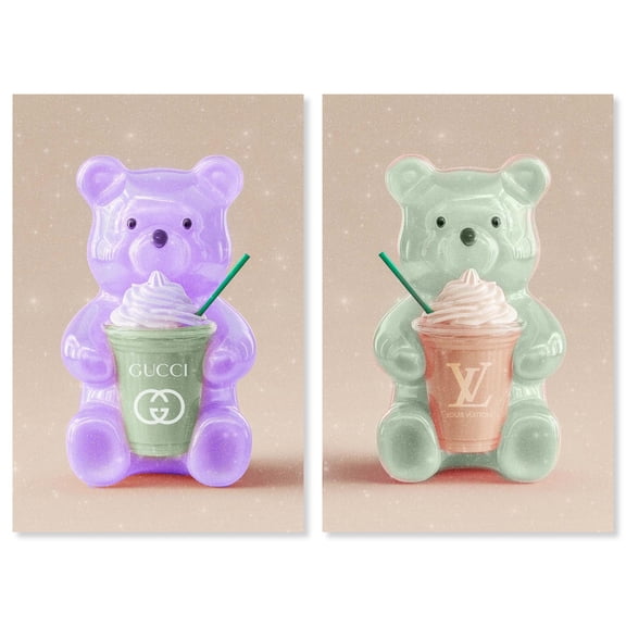 Gummy Bear Coffee Canvas Print Bedroom Wall Decor Set By Art Remedy, Gallery Wrapped, 10 x 15