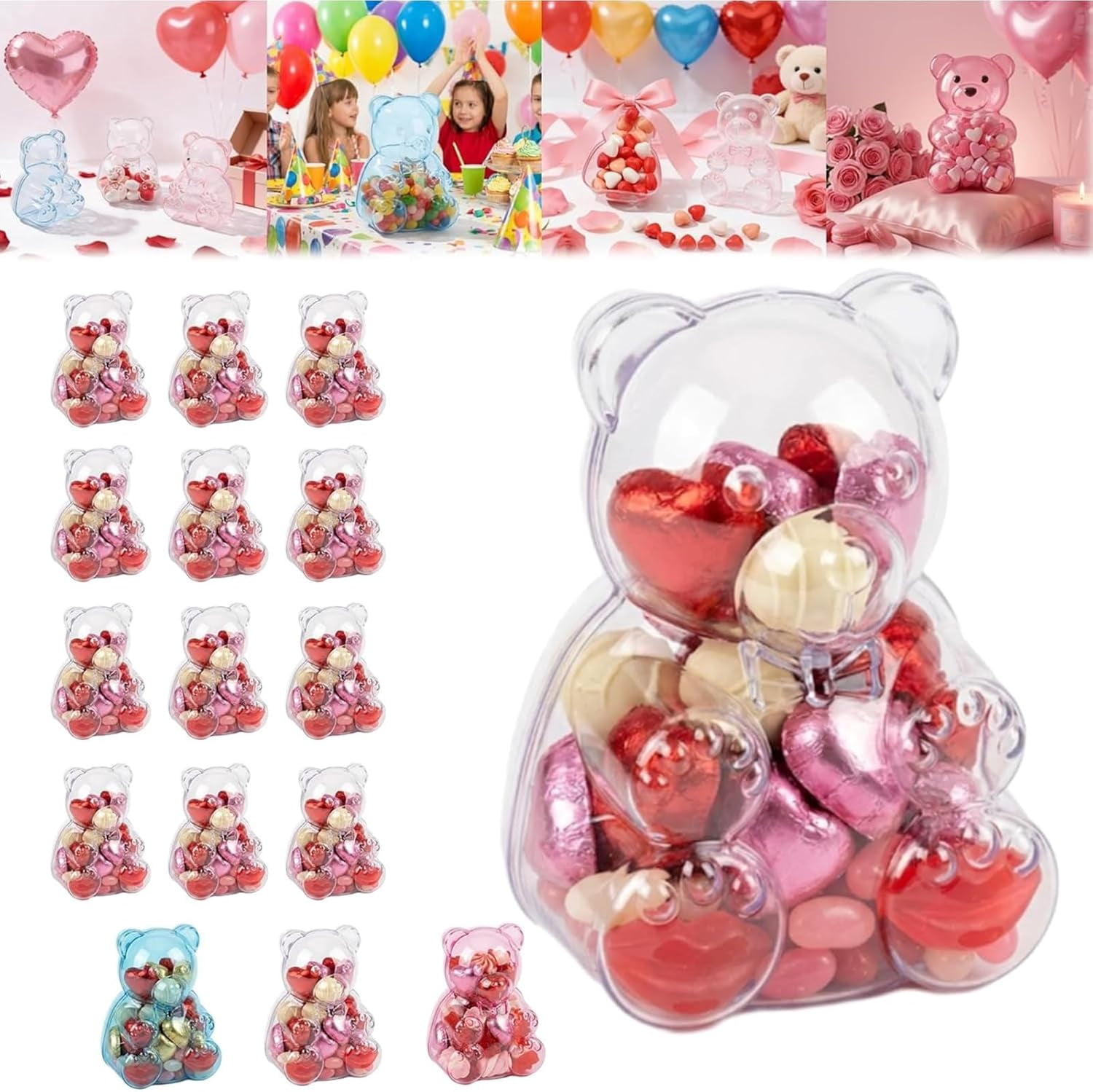 Gummy Bear Container, Plastic Bear Container, Clear Gummy Bears ...