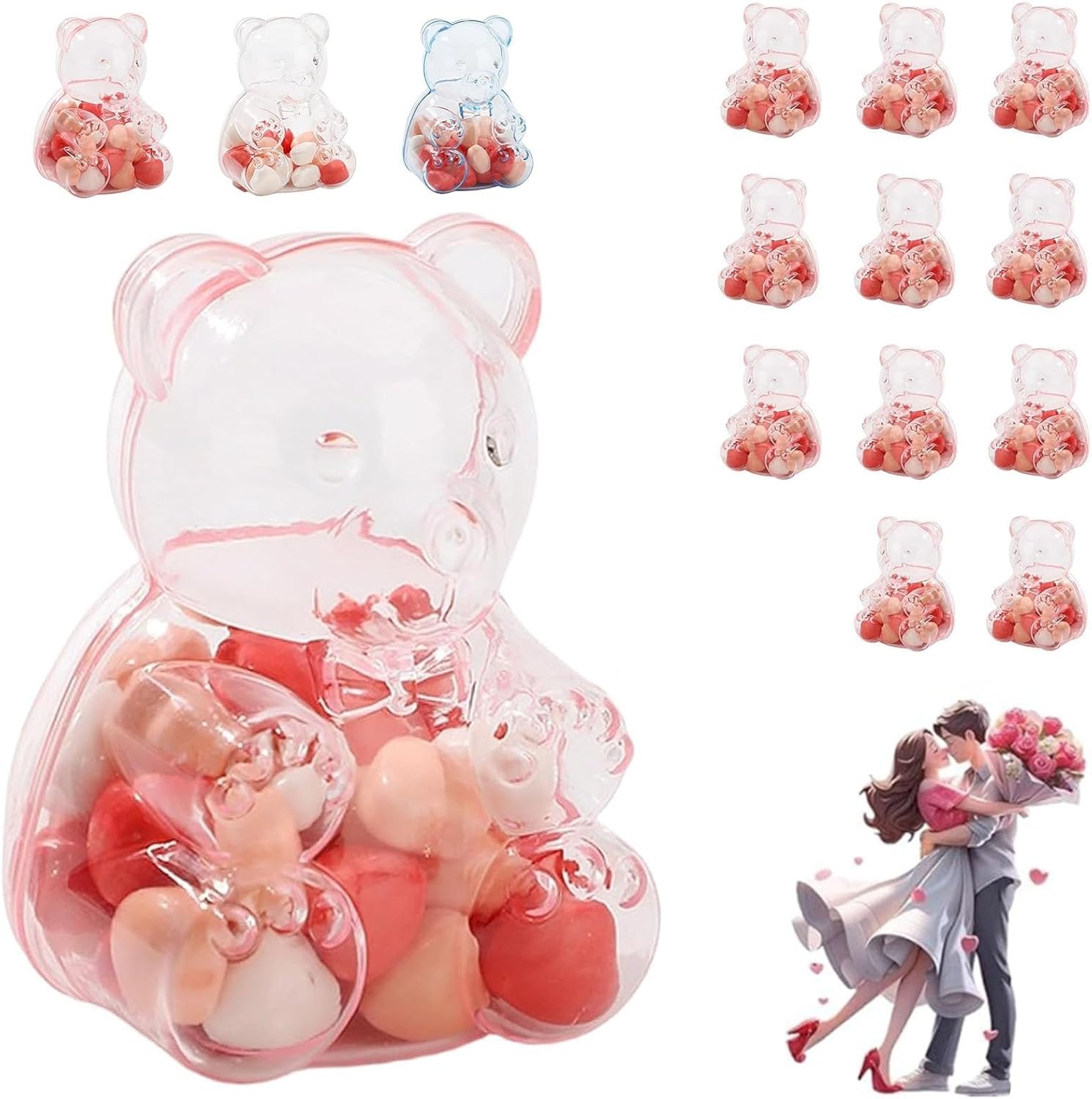 Gummy Bear Container Plastic, Gummys Bears Container for Valentine's ...