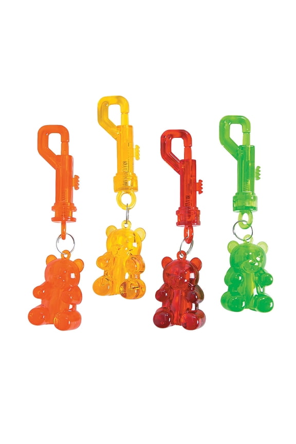 - Gummy Bear Key Chain Clip - Apparel Accessories - Key Chains - Novelty Key Chains - 12 Pieces