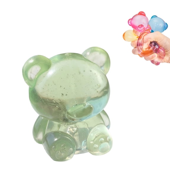 Gummy Bear Squishy - Taba Stress Bear Squishy Balls,Maltose Bear & Sugar Ball Designs,Gummy Filled Squeeze Bear Squishy Sugar Ball, Slow Rising Squishy Balls,Spring Easter Basket Stuffers(Green)