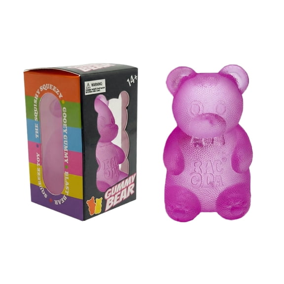 Gummy Bear - Stretchy Malt Sugar Squishy Balls, Squishy Sensory Squeeze Toys for Anxiety/ADHD Relief, Classroom Calming Toys (Purple)