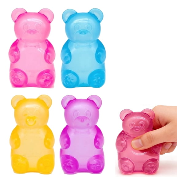 Gummy Bear Toys, Stress Bear Squishy Balls, Sugar Filled Squishy Toys Stress Relief, High Density Squeeze Balls Calming, Ultra Soft Fidget Toys for Anxiety Relief