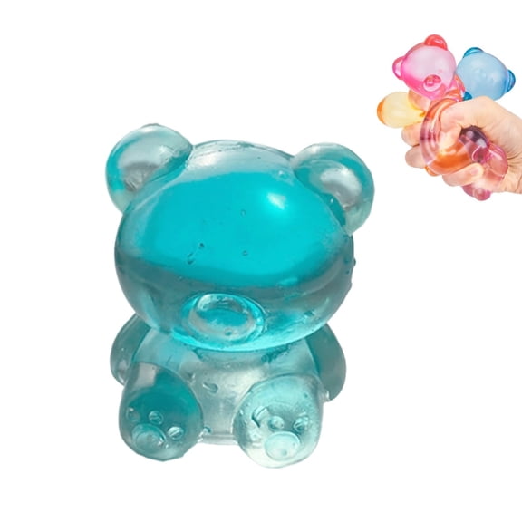 Gummy Bear Toys,Stress Bear Squishy Balls,Sugar Filled Squishy Toys Stress Relief, High Density Squeeze Balls Calming, Ultra Soft Fidget Toys for Anxiety Relief（Blue）