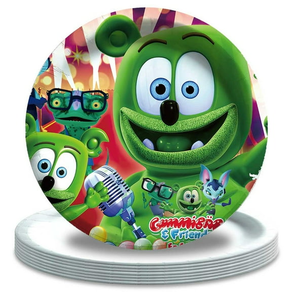 Gummy Bear and friends Paper Plates Birthday Decorations Party Supplies Tableware Disposable Dinnerware