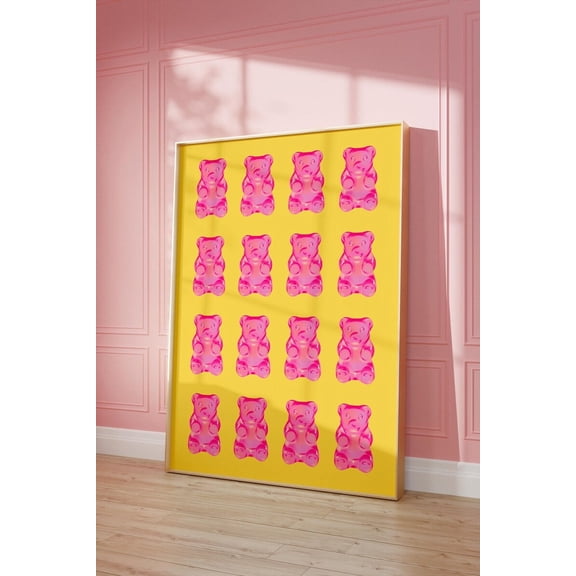 Gummy Bears Art Print, Dopamine Wall Art, Maximalist Decor, Candy Themed Decor, Danish Pastel Decor Wall Art, Modern Wall Decor, 8x12 UNFRAMED