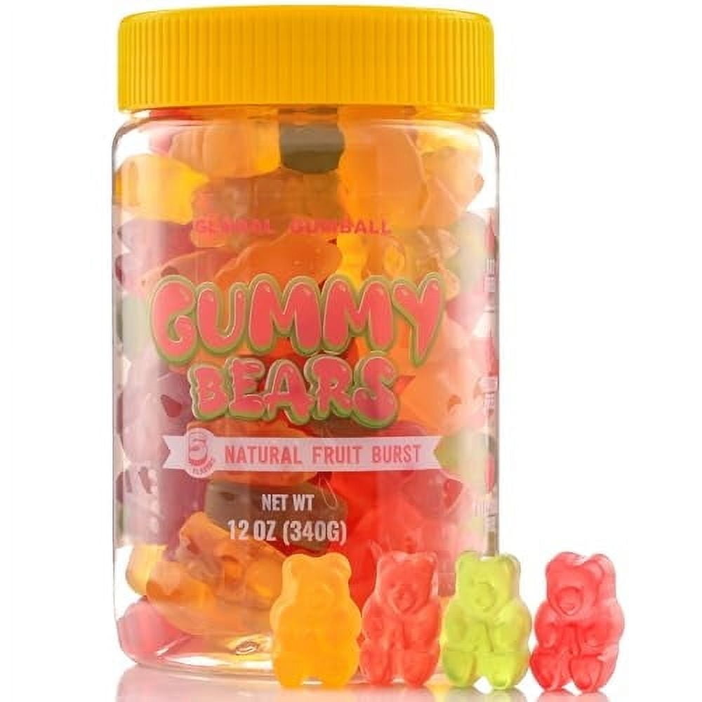 Gummy Bears - Assorted Flavors Gummies Candy in Jar - 12 oz Gummy Bear Mix - Fun and Delicious Gummy Snack