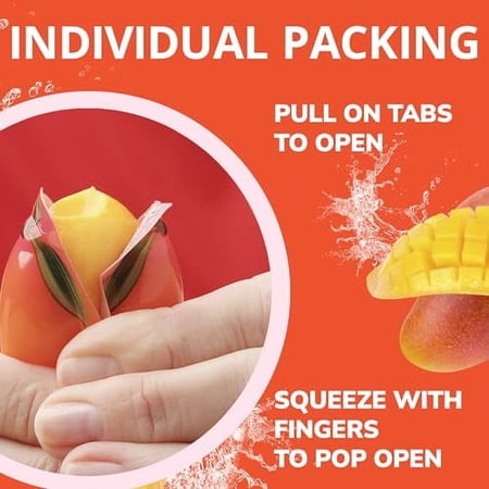 Gummy Candy - Large Jelly Filled Gummies - Mango Candy Filled with Mango Jam - 5 Pcs Individually Wrapped Candy Gummies - 1.18 Inches Big Fun Candy