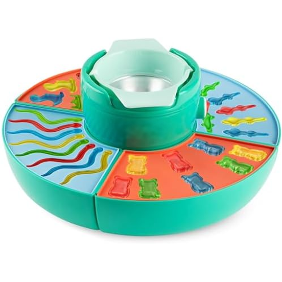 Gummy Candy Making Kit for Kids & Adults - 4 Mold Shapes, Heating Base Gummy Bear, Candy Lab Machine Maker Unique Fun Gifts for Kids Ages 6 Years Old Girl & Boys, DIY Science Crafts Kits