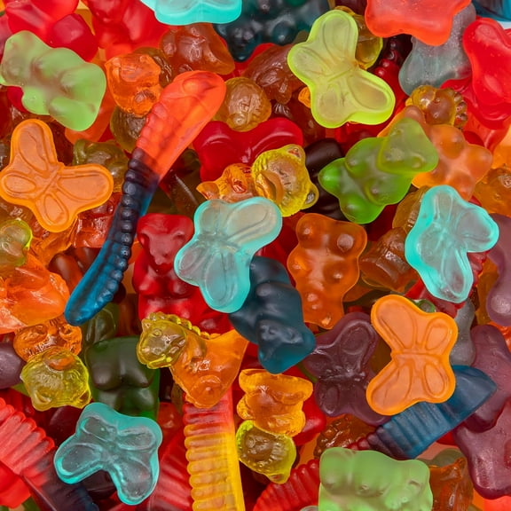 Gummy Candy Mix | 2 Pound Variety Pack | Gummy Worms, Bears, Butterflies, 3D Bears, 3D Dinosaurs