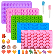 Gummy Candy Molds Silicone Gummy Bear Snack Molds With 3pcs Dropper for Mini Candy Chocolate Gummies Baking