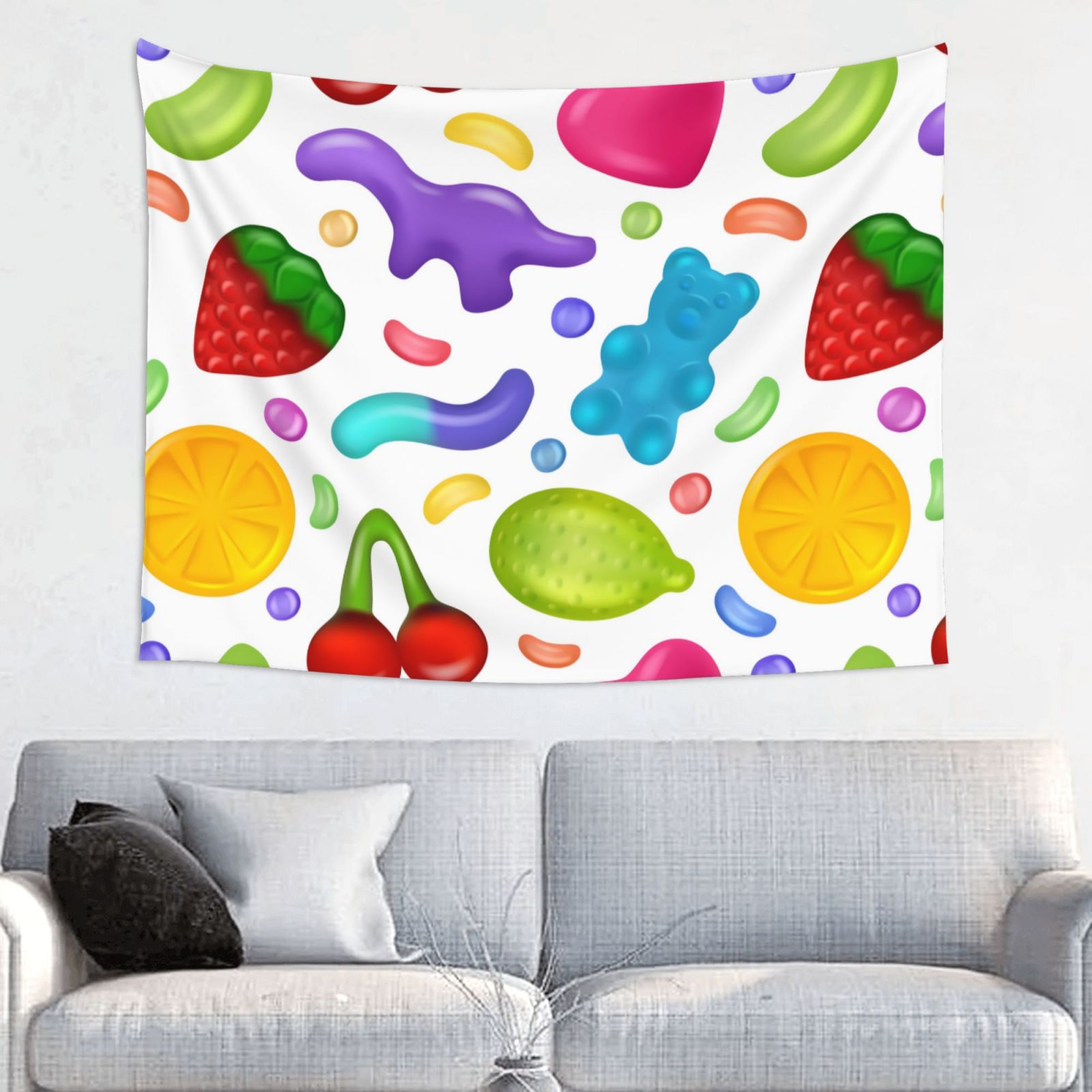 Gummy Candy Pattern Tapestry, Wall Tapestry Tapestry Wall Hanging ...