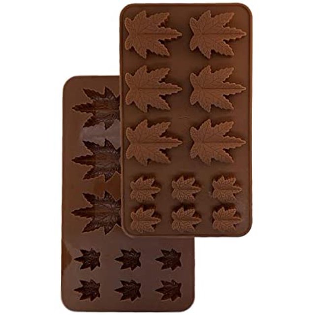 Gummy Fondant Silicone Leaf Mold Brown 24 Cavity Oven Safe, Food