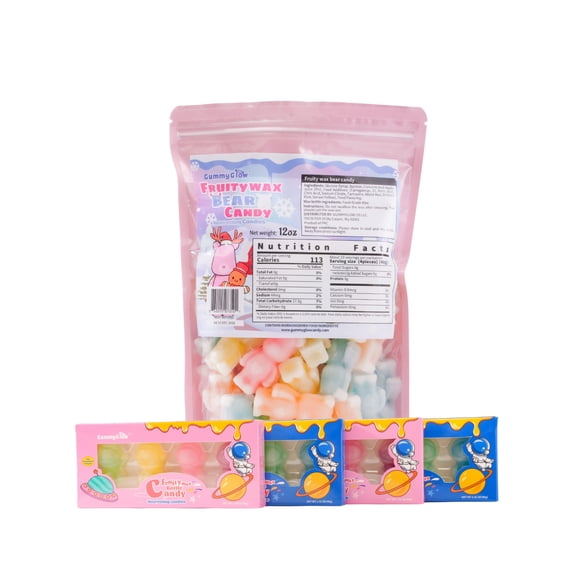 Gummy Glow Wax Candy 12oz Bulk Pack, Retro Chewy Fruity Wax Candies for Old School Candy Lovers