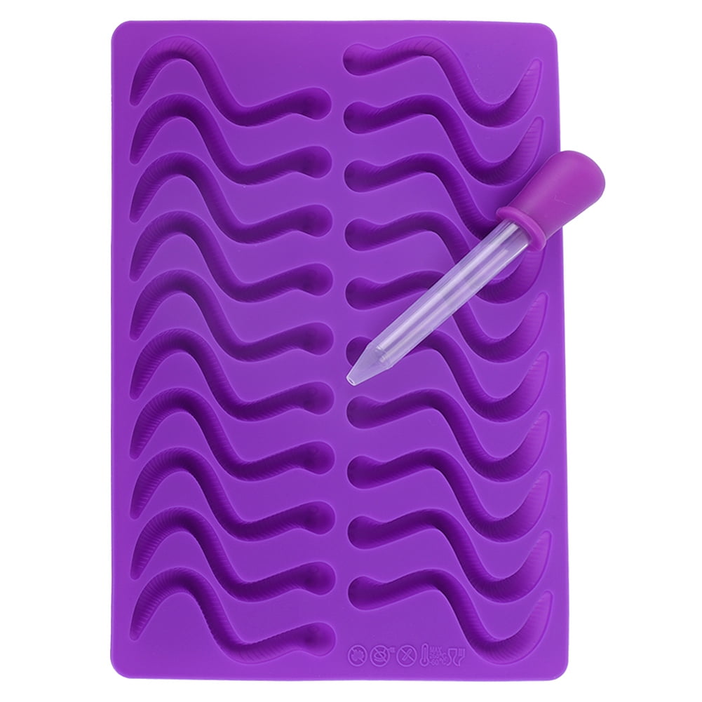 Gummy Mold, Foodgrade Silicone DIY Tool Wormsshaped Chocolate Mold Nonstick For Gummy Cake