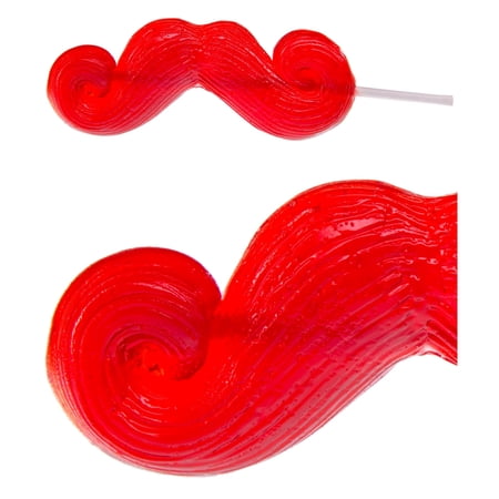 Gummy Mustache on a Stick-Red Cherry