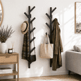 thumbnail image 1 of Gumnay 2 Pack Wall Mounted Coat Rack, 37.8" Black Metal Coat and Hat Hooks, 1 of 8